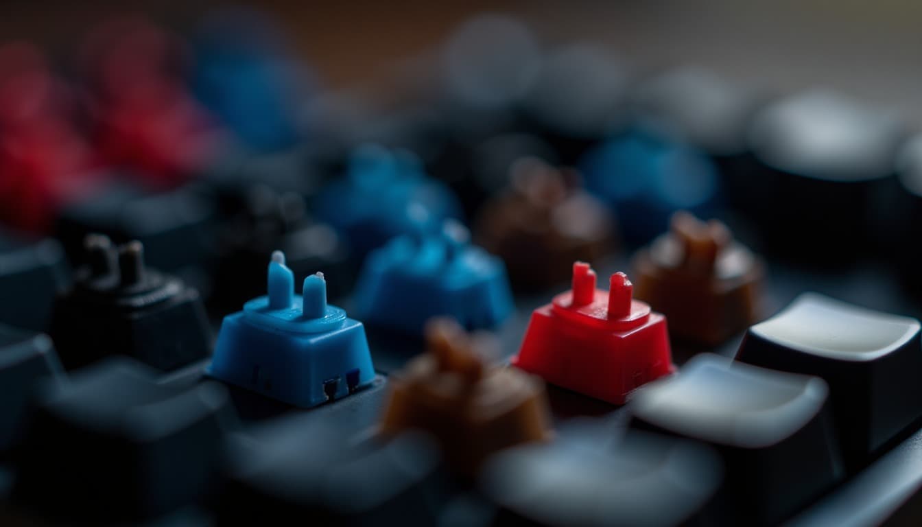 Switches de teclado mecánico: rojo, azul y marrón